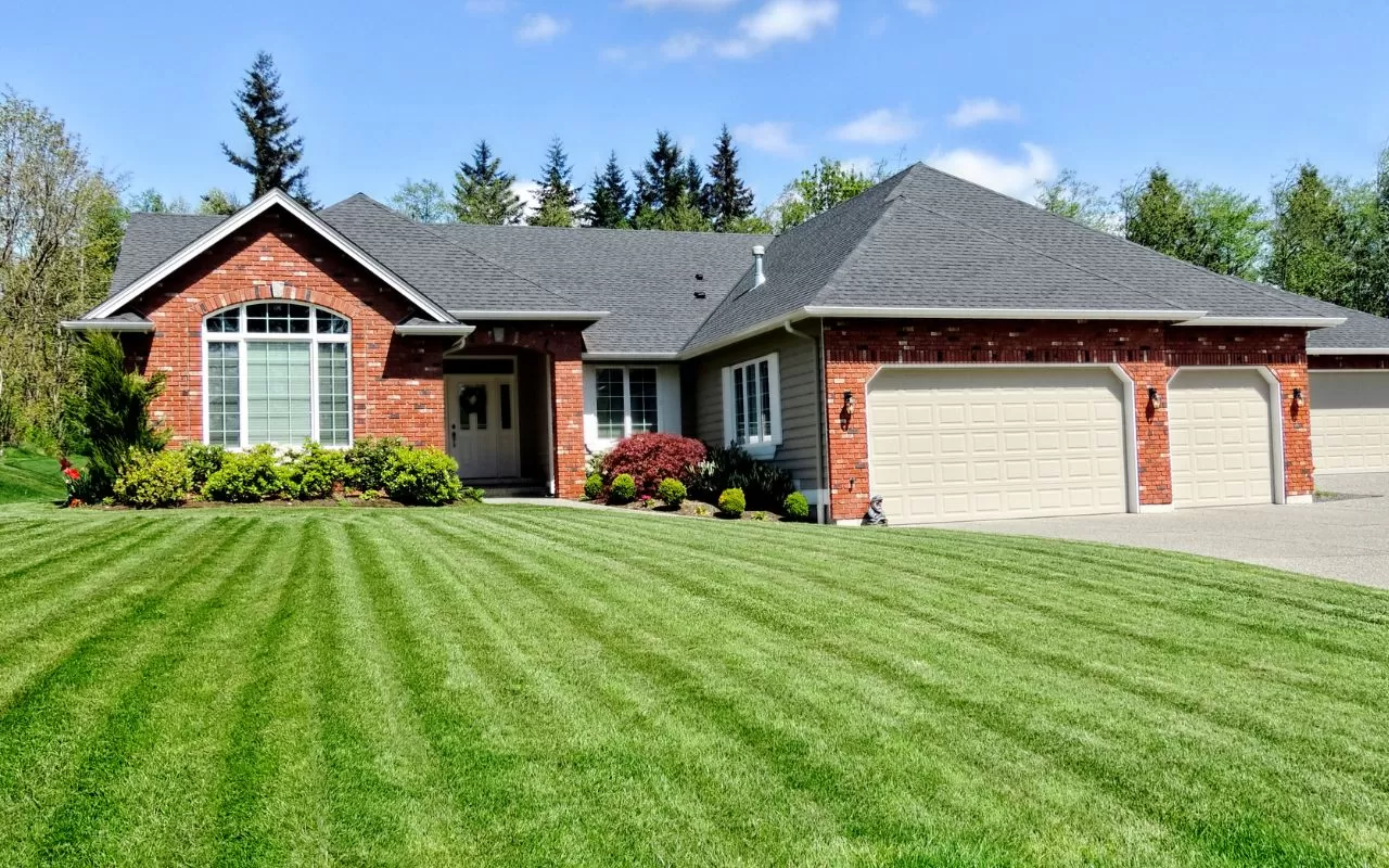 Healthy lawn in Richmond, VA after seasonal lawn care practices.